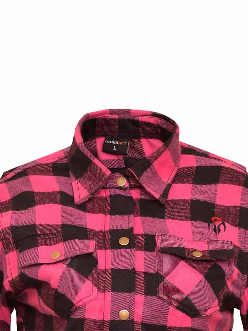 RIDERACT® Womens Motorcycle Shirt Pink Black Road Series Biker Riding Gear